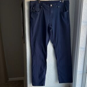 Buffalo David Bitton Mens Navy Chino Pants 36 Archer Slim‎ Stretch Pocket Blue